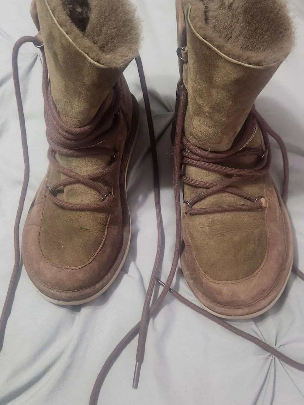 Ugg Women's Brown Suede Winter Boot with  Fur Lining